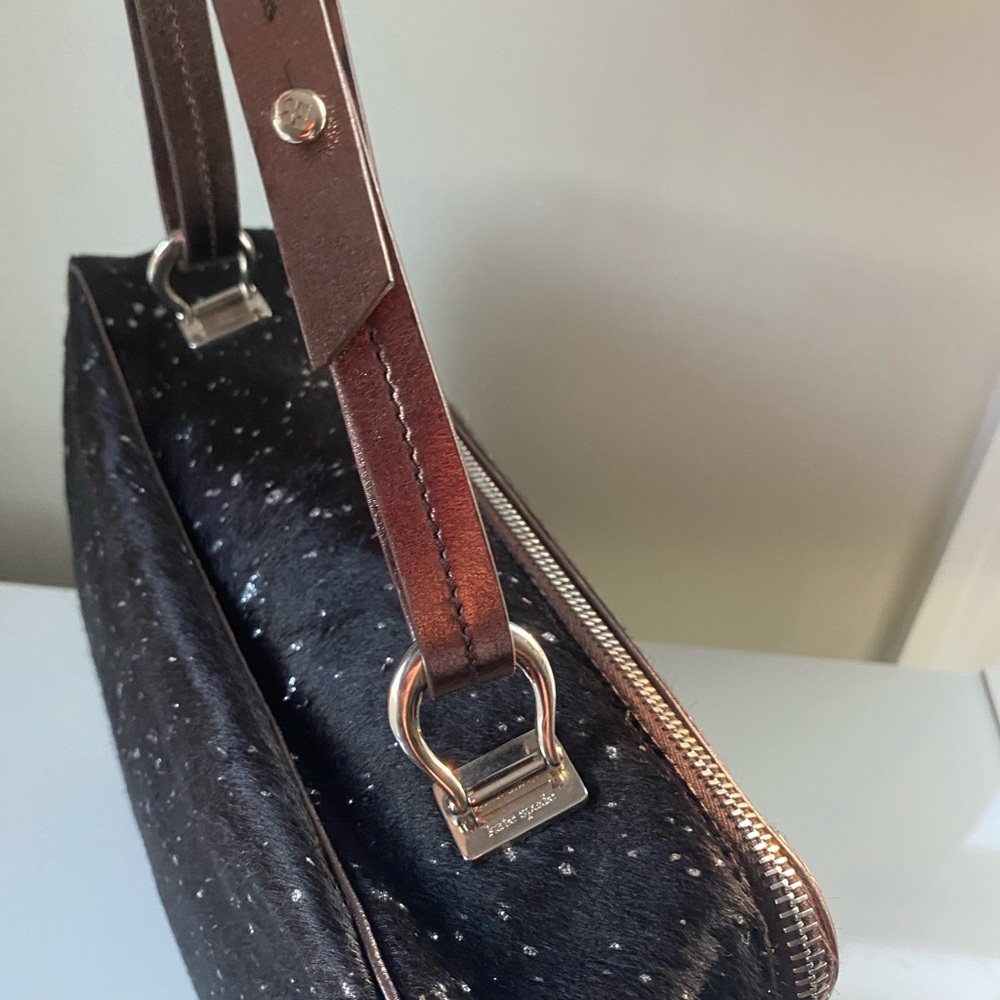 $720 Kate Spade Collect Line Ltd Ed Hand Bag Purse black Pony Hair Silver Metall - Picture 14 of 17